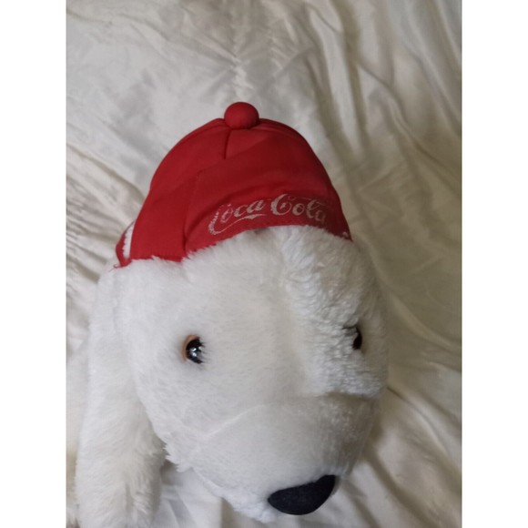 VTG Dakin Coca-Cola COKE POLAR BEAR 6" Plush STUFFED ANIMAL w/ Red Cap 1995 - Picture 2 of 7